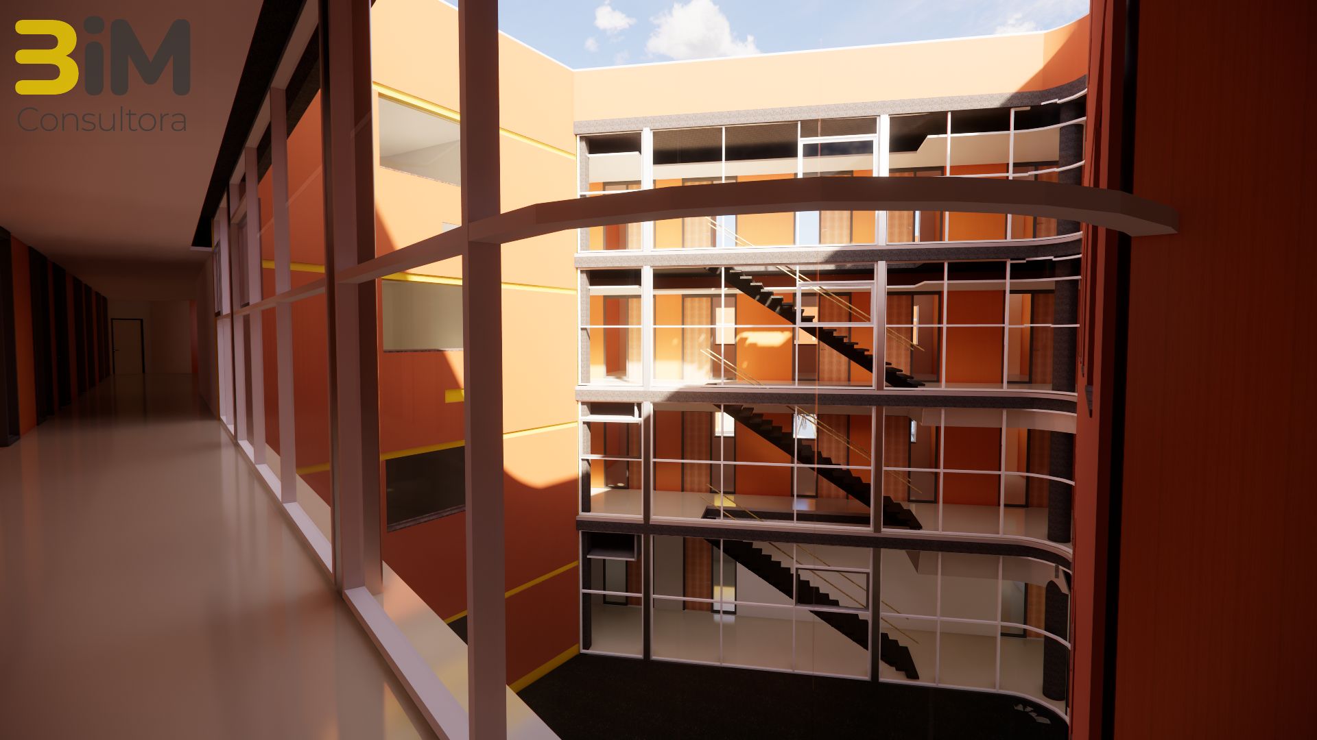 Vista arquitectónica del edificio educativo